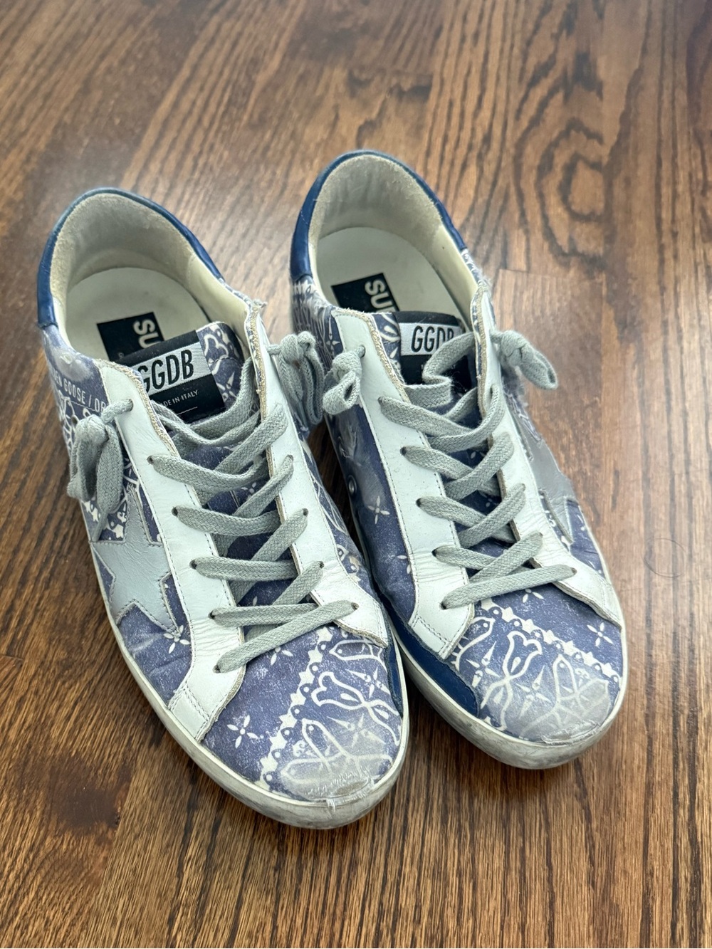 Golden Goose Bandana-Print Limited Edition Sneakers, size 9